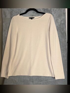 Banana Republic Neutral Capsule Minimalist Long Sleeve Top Modest size Small